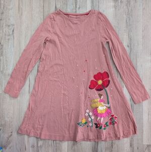 Mini Boden Pink Fairy Applique Dress, 7-8Y (V4)